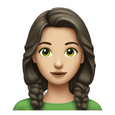 Brunette gurl with green eyes sticker