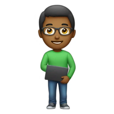 persona joven con computador portátil  sticker