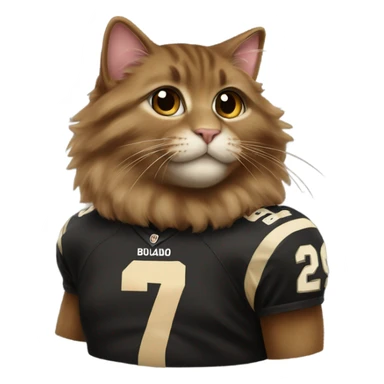 fluffy brown cat colorado buffalos jersey sticker