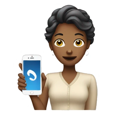 women  with phone sticker