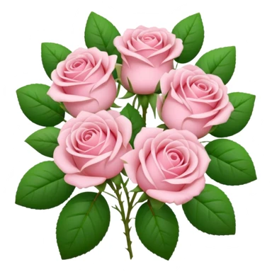 soft pink bouquet with green leaves sticker