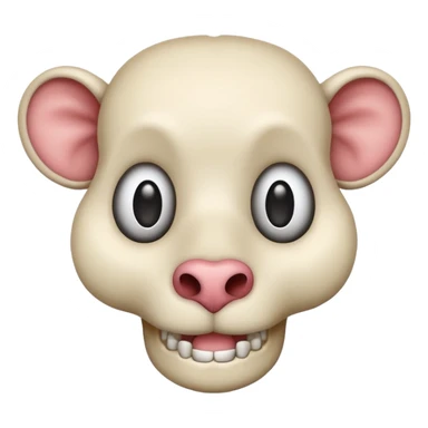 square head animal head emoji with eyes and mouth bone structre  sticker