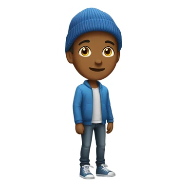 Teen boy with beanie sticker