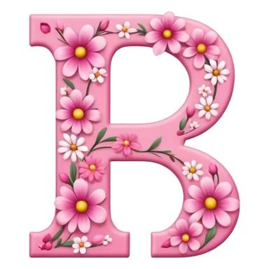 Pink, romantic, flowery, the letter “f” sticker