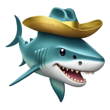 Tiburón con sombrero de oro  sticker