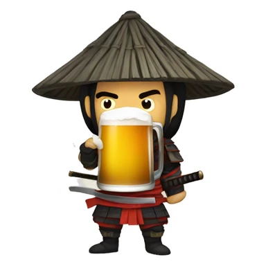 Beer drinking Samurai sticker