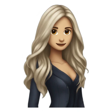 Elena Gilbert un vampire diares with long hair by Nina dobrev sticker