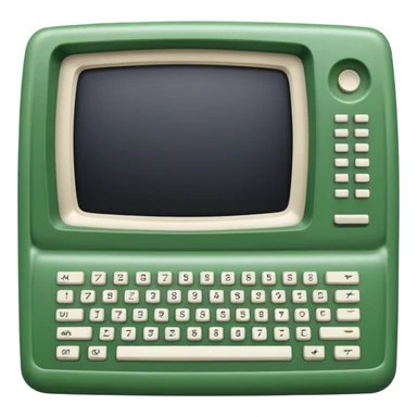 mac os icon code computer retro terminal, black, green white, numbers and code lines on the screen sticker