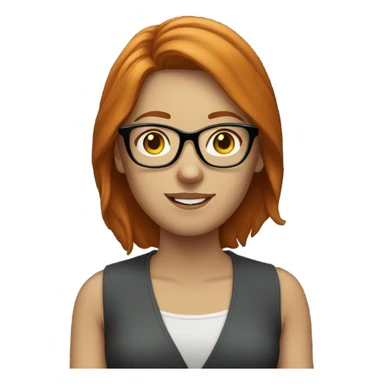 Ginger woman wearing glasses sticker