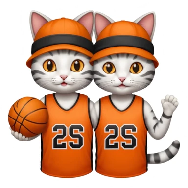 2 cats who just won a basketball game sticker