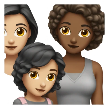 three girls 2 brunettes and one blo sticker