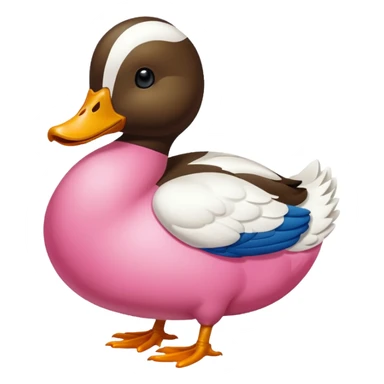 Un pato blanco con manchas rosadas  sticker
