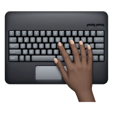 hands typing on a computer keyboard sticker