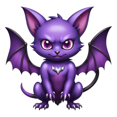 Shiny Dark Cute Cool Badass Noibat-Bat-Cat-fusion-hybrid full body sticker
