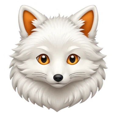 white furred fox sticker