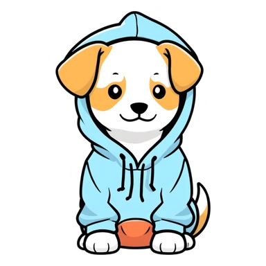 Dog with hoodie sticker