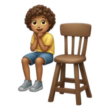 Child sitting on stool sticker