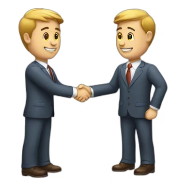 two business man handshake sticker