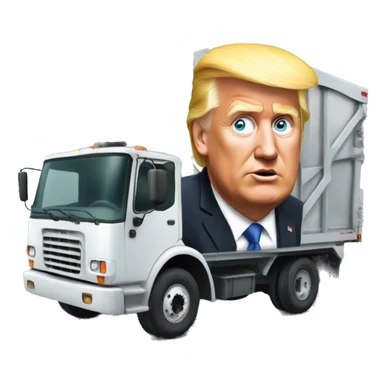 Donald trump driving a garbage truck sticker