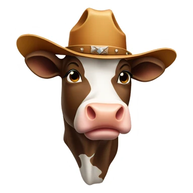 cow with cowboy hat sticker
