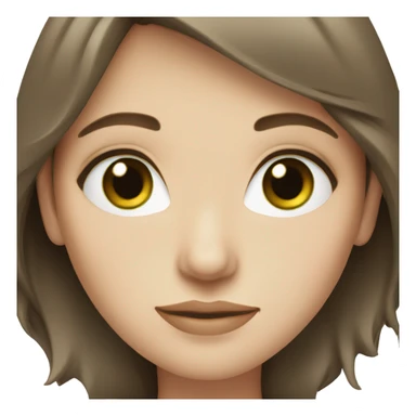 medium brown hair green eyes pale skin woman sticker