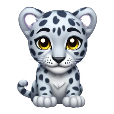 neon rainbow snow leopard cub sticker