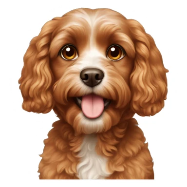 Brown orange cavoodle dog sticker