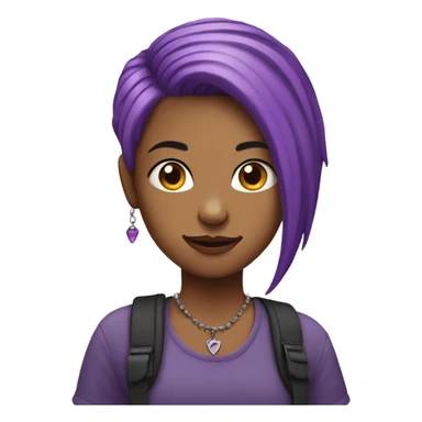 Purple hair girl with piercings sticker