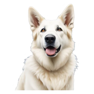 white shepherd standing watercolour picture sticker