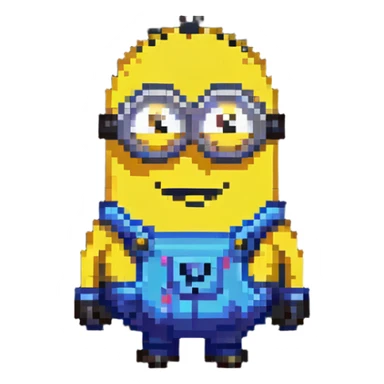 smiling Minion pixel art character sticker