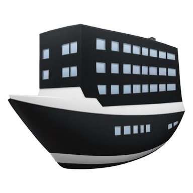 black building that looks like a ship  sticker