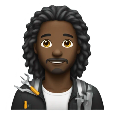Black man with long hair and tools sticker