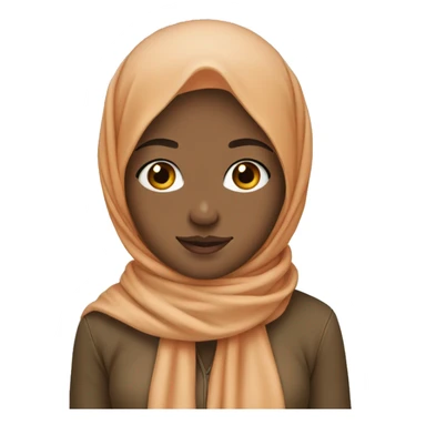 girl with beige scarf orange hijab pin sticker