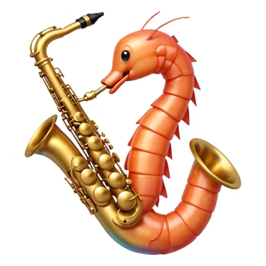 Shrimp playing saxophone sticker