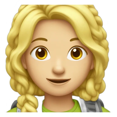 young blonde woman Hiking sticker