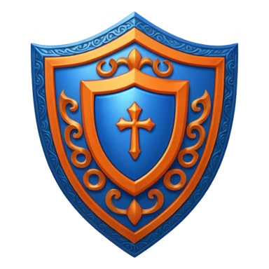 glitter blue and orange ancestor shield sticker