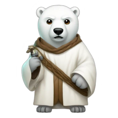 A polar bear jedi sticker