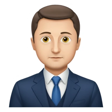 Emoji of Vladimir Zelensky waist-length, arms and shoulders within frame sticker