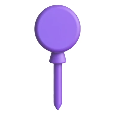 purple pin, 3D style, soft shading sticker