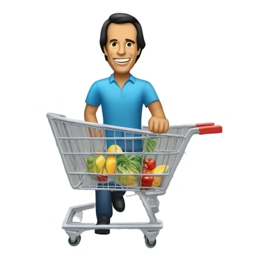 Julio Iglesias with supermarket cart sticker