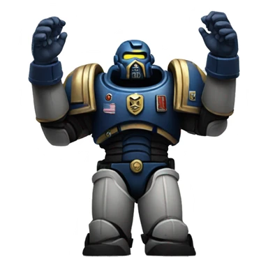 space marine raised arms sticker
