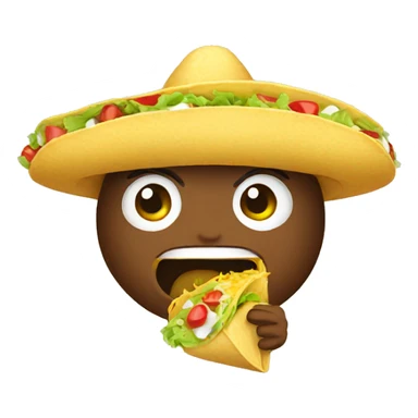 Mexican eating taco sticker