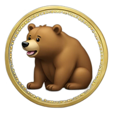 Bear pooping coin sticker