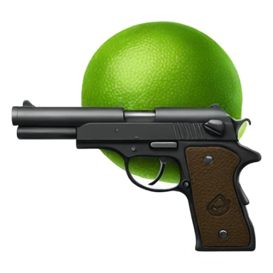 a lime with gun sticker