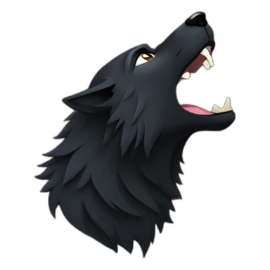 Black wolf howling  sticker