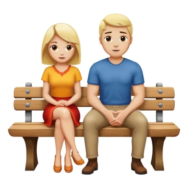 Blond woman and a man, who trust. Passion and Fire, Bench sticker