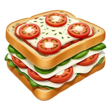 italian foccacia sandwich with tomatoes, mozzarella and basilic sticker