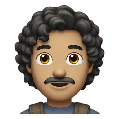 Man with black hair and mid-length, slightly curly, beardless without moustache, beige skin color, with a wad of silver in his hand  sticker