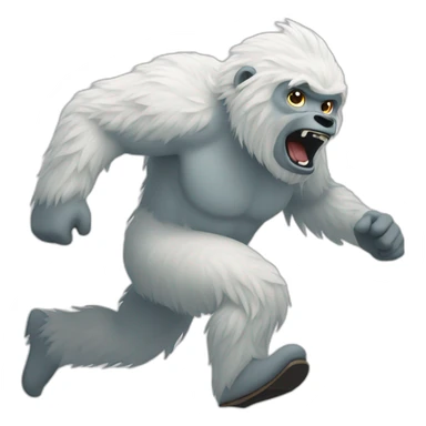 yeti running to a mountain sticker