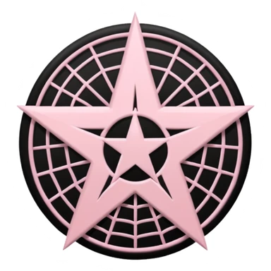 Light pink pentacle with black spiderwebs sticker